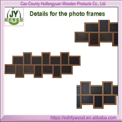 Handmade photo collage frame/ multi windows photo frames wood/ Black Wood 14 photo Openings Wall Collage Picture Frame