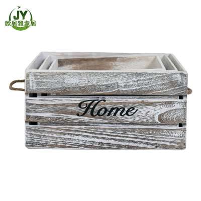 Wholesale Packaging Wood Trays, Set of 3 Wooden Storage Boxes