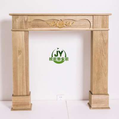 Home Decoration Hand Carved wooden Fireplace, Solid Paulownia Wooden Fireplace Mantel