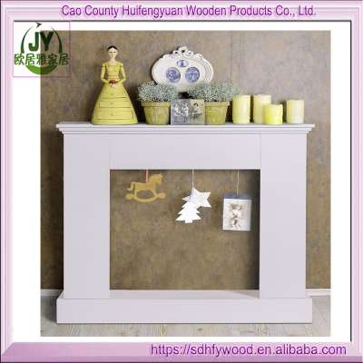 White Wooden Panel Fire Surround H97 L98 W22.5 cm Wall Fireplace Suite