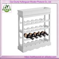 Compact Wine Rack, Wine glass rack for storage, Wine Rack 3 Shelves Wood White Shabby Classic